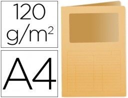 Subcarpeta cartulina Q-Connect A4 naranja con ventana